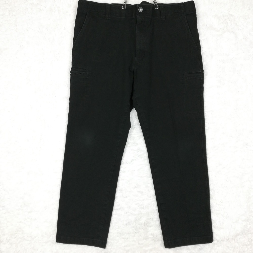 Lee Mens Pants Regular Straight Leg Extreme Motion Black Canvas Workwear 42x32